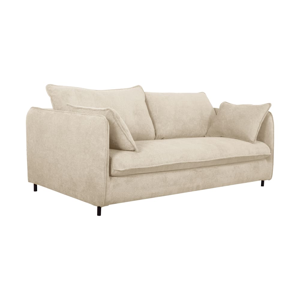 Canapé convertible 3 places en tissu crème