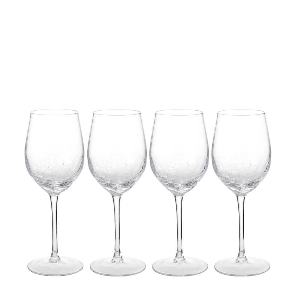 Set de 4 verres à vin blanc en verre transparent h21 Set de 4 verres à vin blanc en verre transparent h21