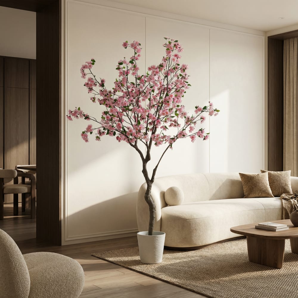 Cerisier en fleurs artificiel rose h245 — vue 3
