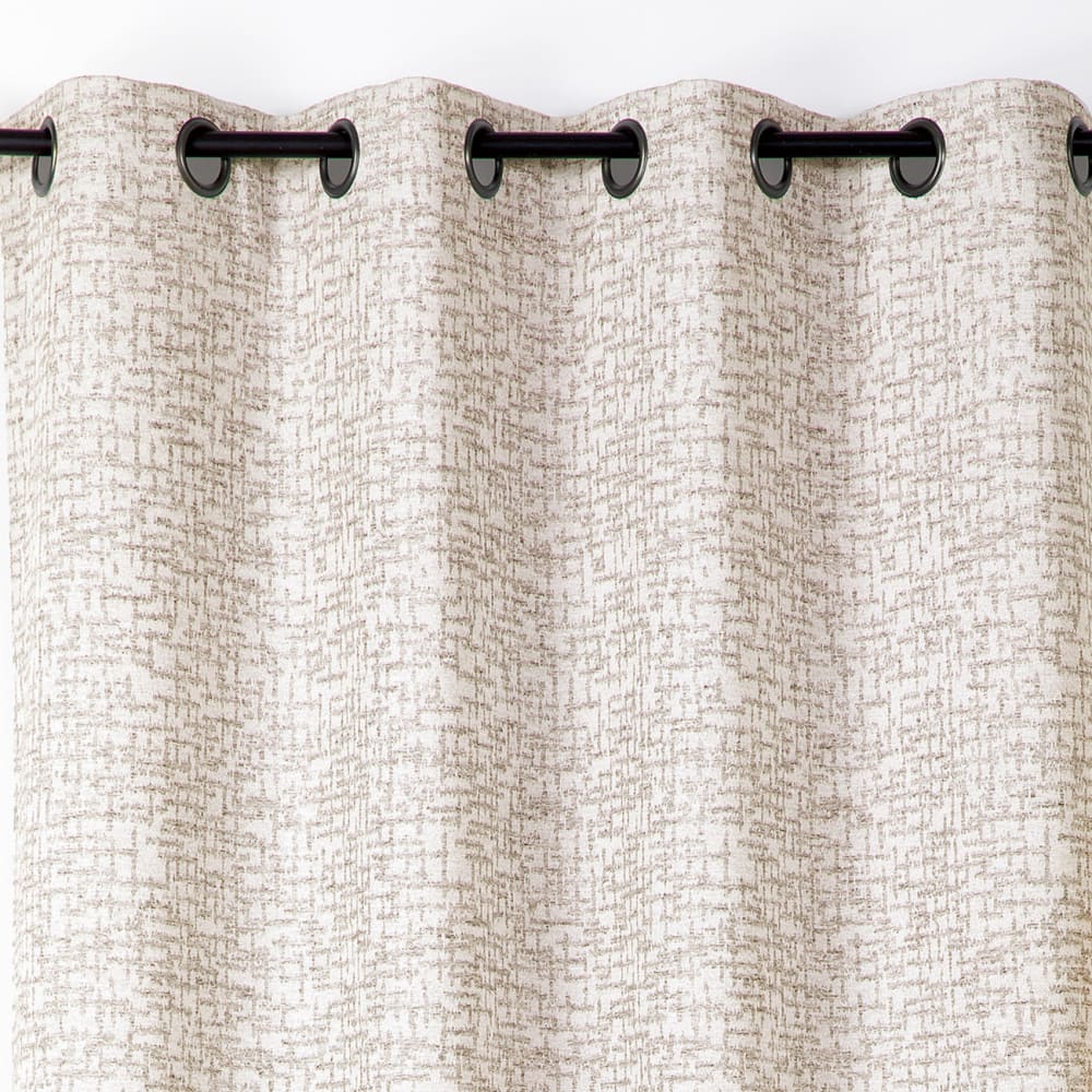 Rideau jacquard à oeillets - effet tweed polyester lin 140x240 cm — vue 4