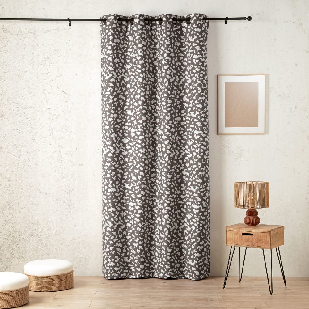 Rideau thermique obscurcissant phonique tacheté gris 140x240 cm - Maisons du Monde