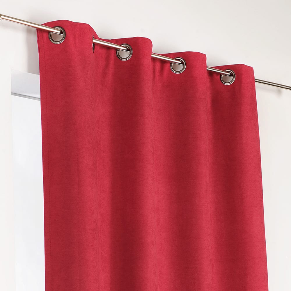 Rideau alaska isolant et 100 % occultant polyester rouge 140x260 cm — vue 3