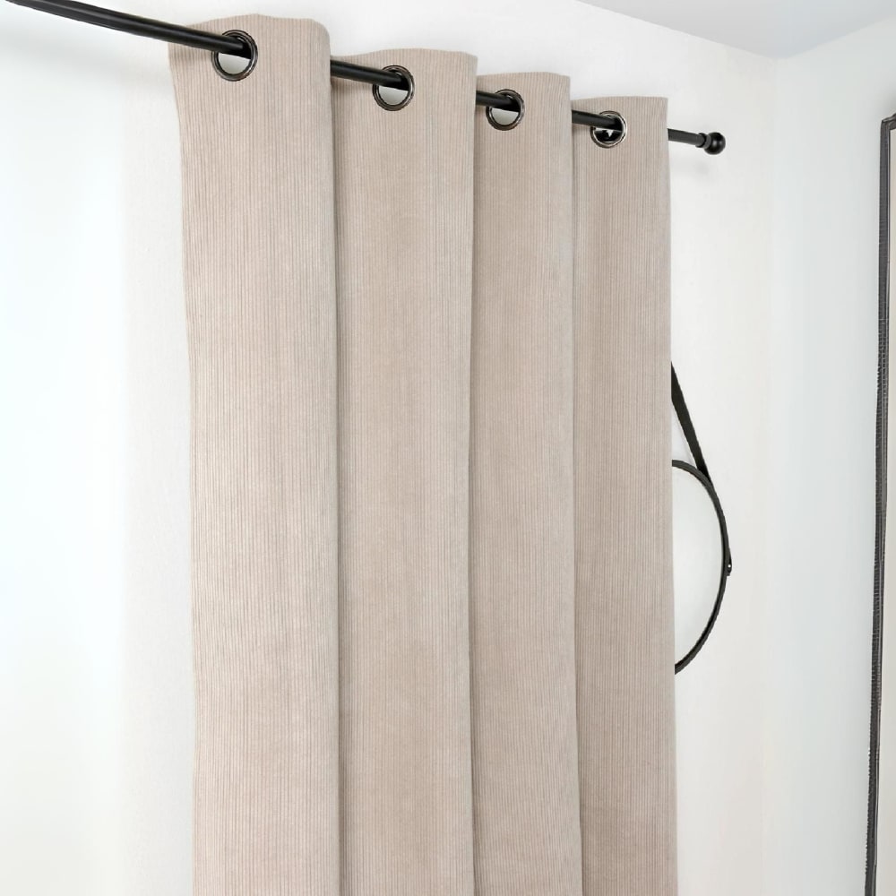 Rideau obscurcissant et isolant en velours côtelé polyester/velours