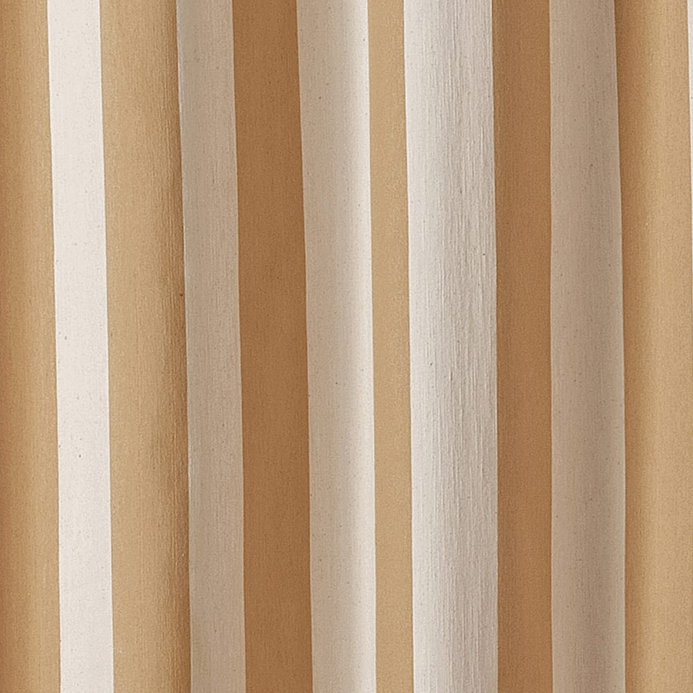 Rideau à rayures verticales en armure satin avec œillets coton marron — vue 4
