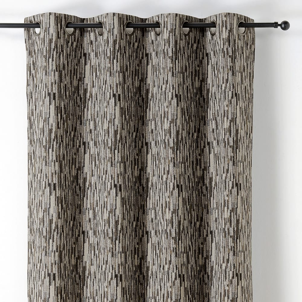 Rideau design aquarelle coton/polyester gris 140x240 cm — vue 3