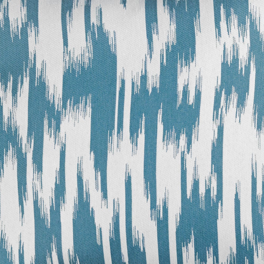 Rideau jacquard motif ikat en fils upcyclés polyester bleu 140x280 cm — vue 3