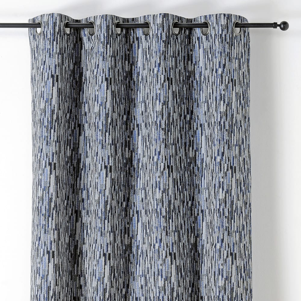 Rideau design aquarelle coton/polyester bleu 140x240 cm — vue 3