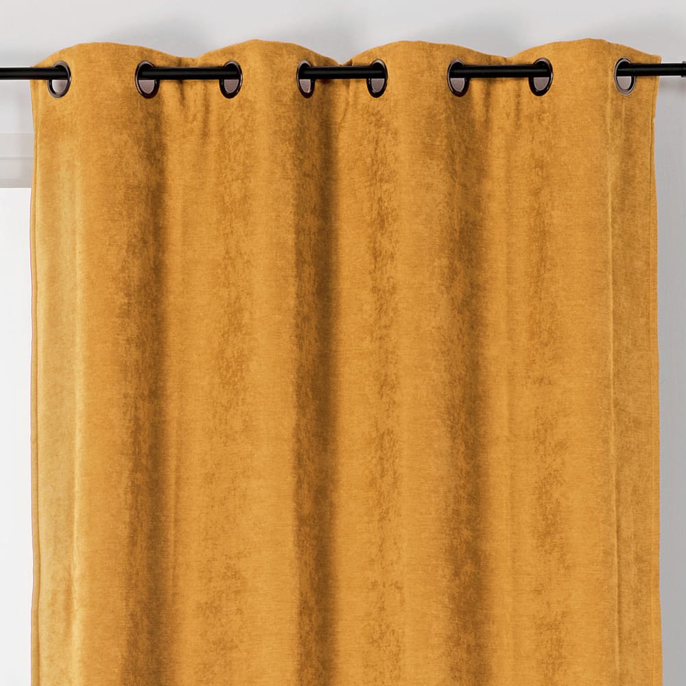 Rideau alaska isolant et 100 % occultant polyester jaune 140x260 cm — vue 3