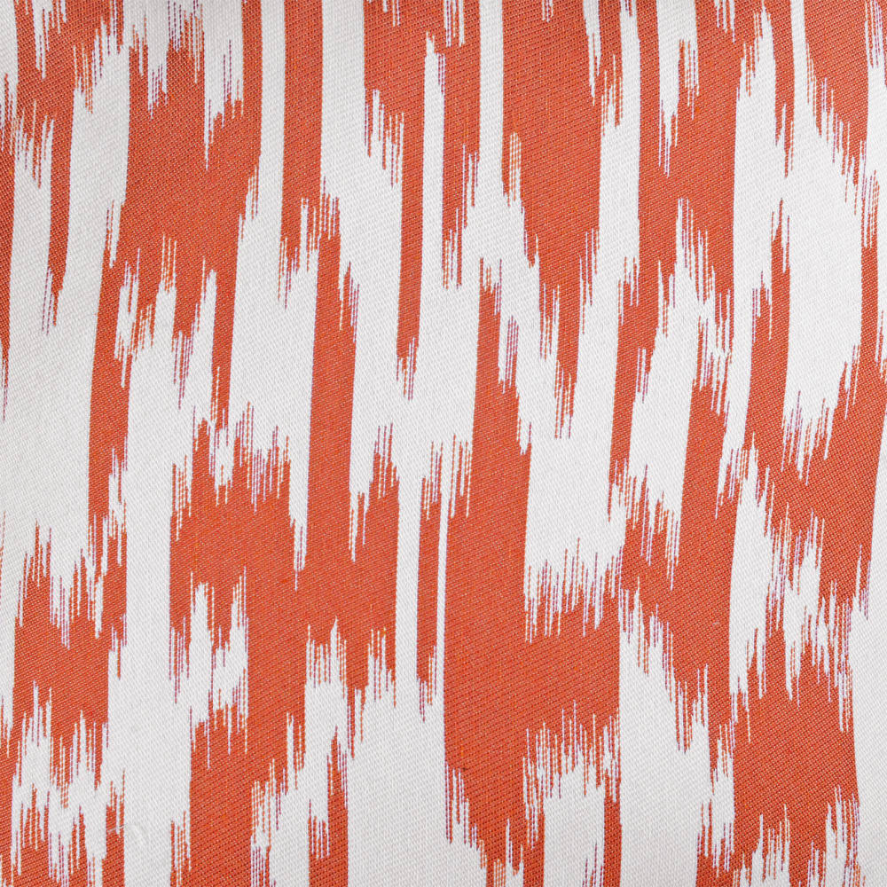 Rideau jacquard motif ikat en fils upcyclés polyester terracotta — vue 3