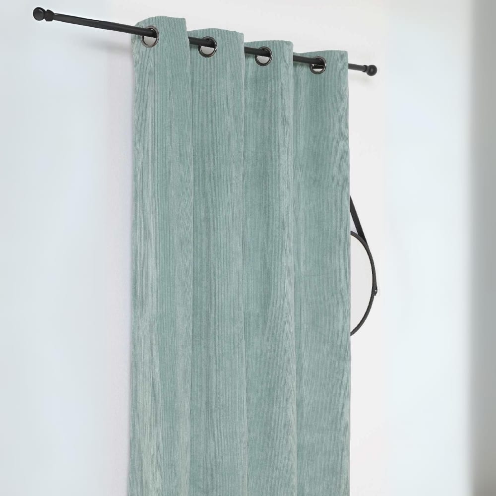 Rideau obscurcissant et isolant en velours côtelé polyester/velours