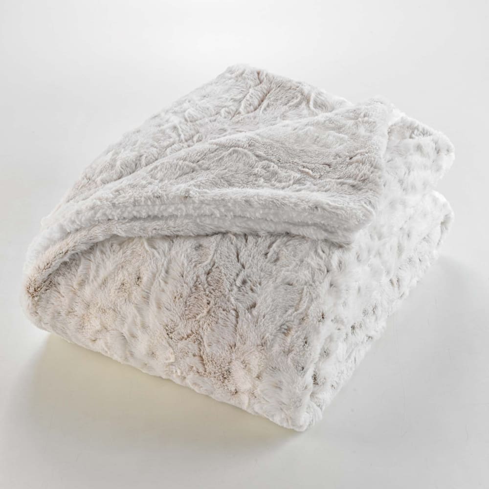 Plaid doublé en imitation fourrure polyester/fourrure blanc 220 x 1 Plaid doublé en imitation fourrure polyester/fourrure blanc 220 x 1