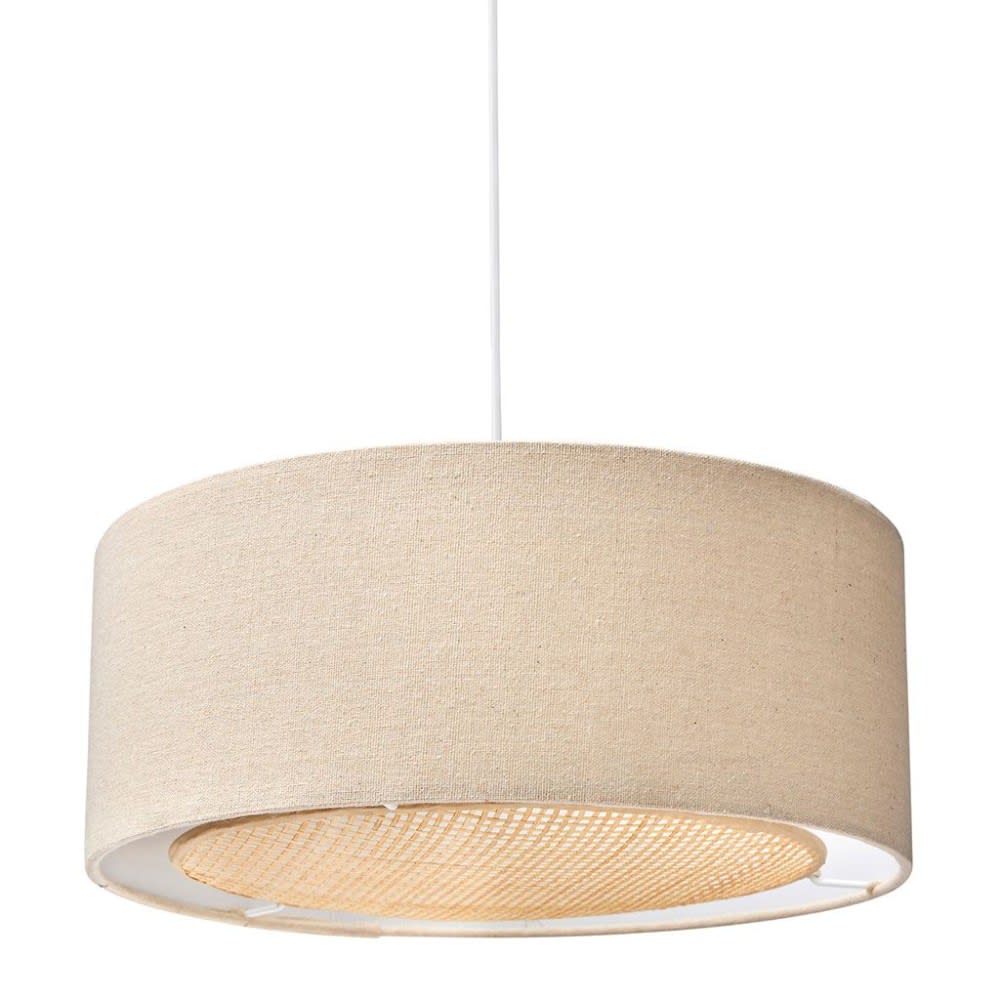 Suspension lin et bambou beige 35cm — vue 4