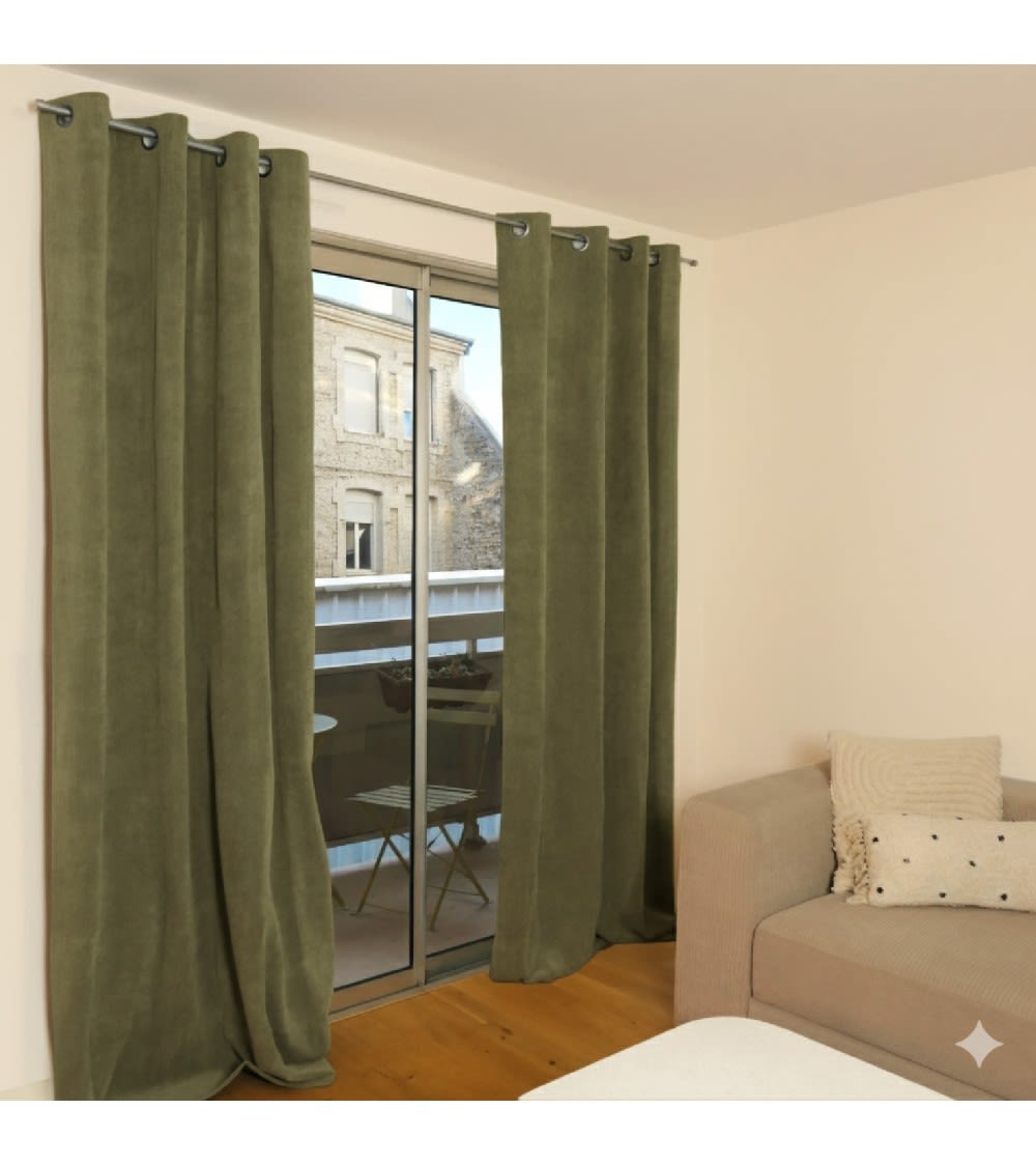 Rideau thermique occultant - kaki