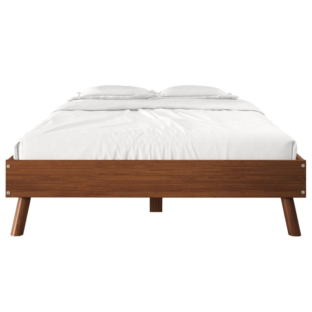 IDIMEX Futonbett mit konischen Beinen 140x190 cm, Kastanie style modern Braun Holz