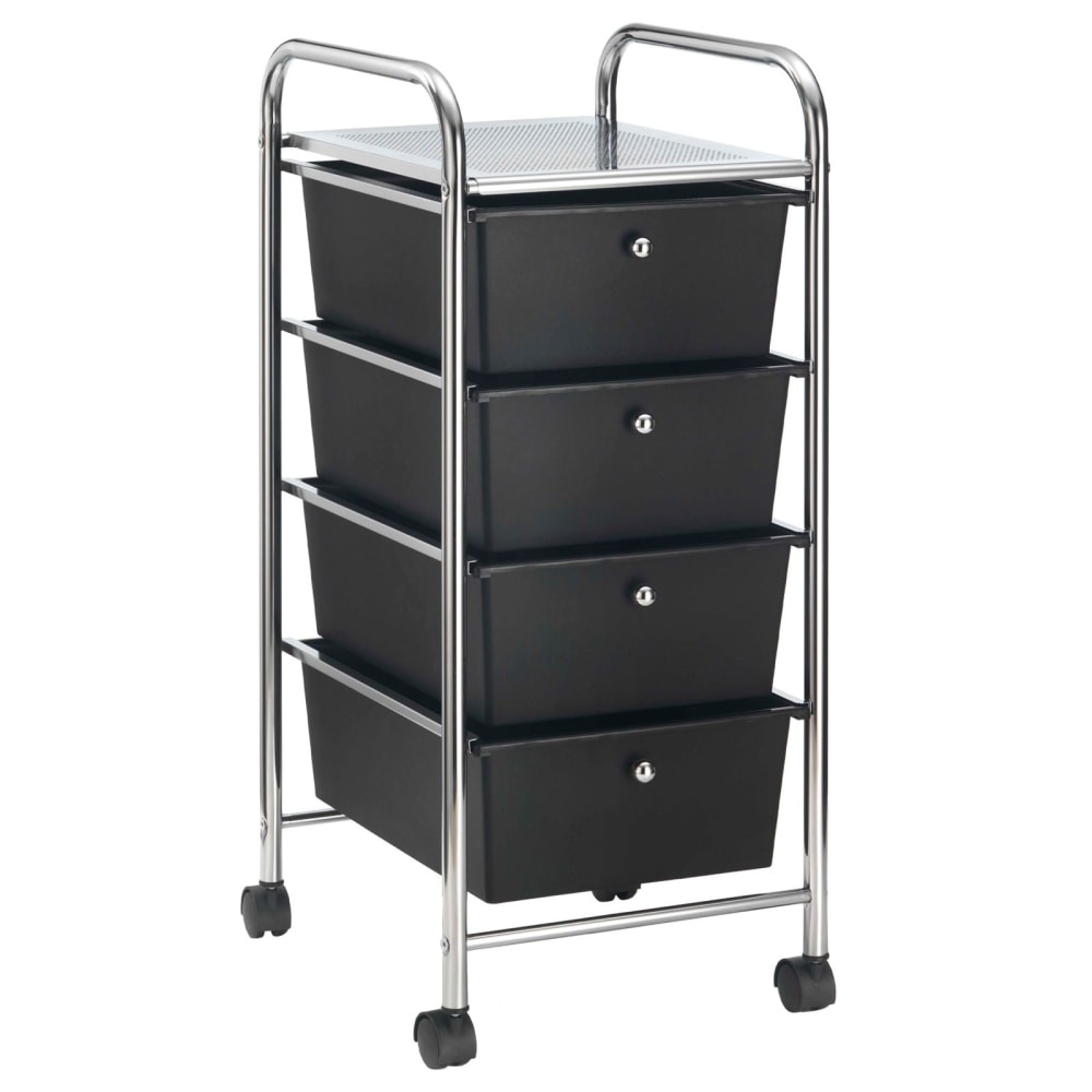 IDIMEX Badrollwagen mit 4 Schubladen, schwarz style modern - Pvc - Polyvinlychlorid