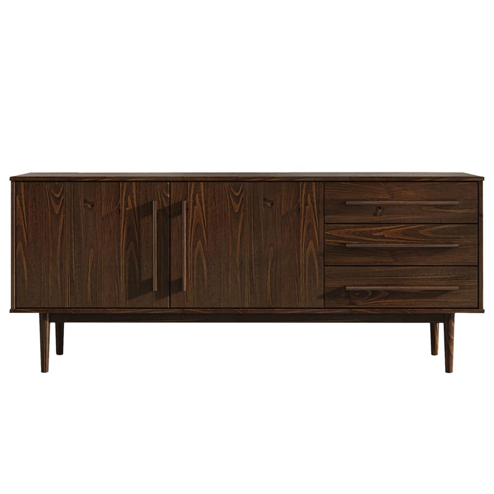 IDIMEX Sideboard mit 2 Türen und 3 Schubladen aus Massivholz, nussbaum style modern Braun