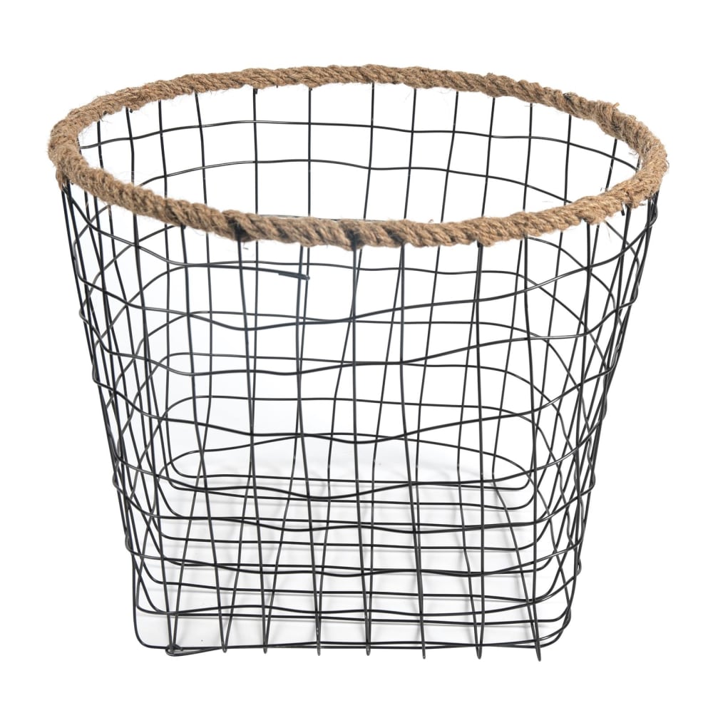 Metallkörbe im 3er Set mit Hanfgeflecht, natur - Maisons Du Monde