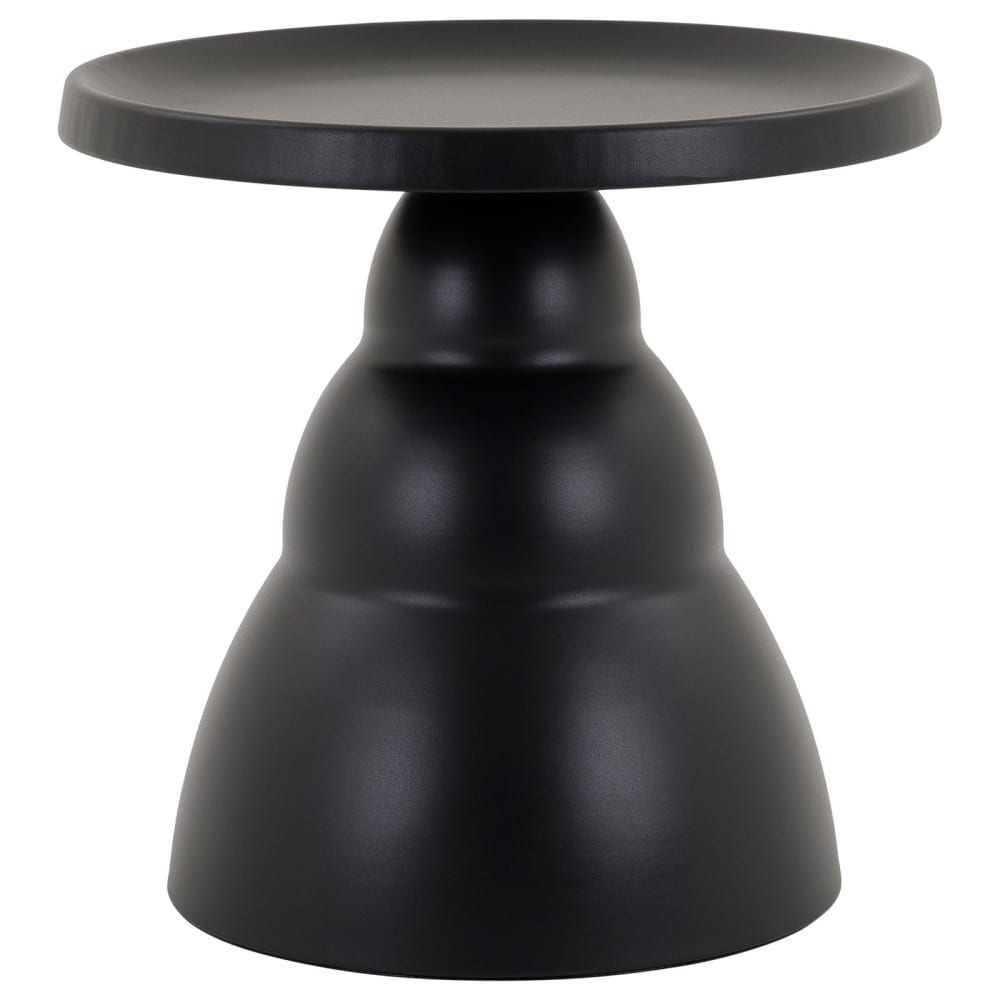 Table basse ronde en bois et métal, noir