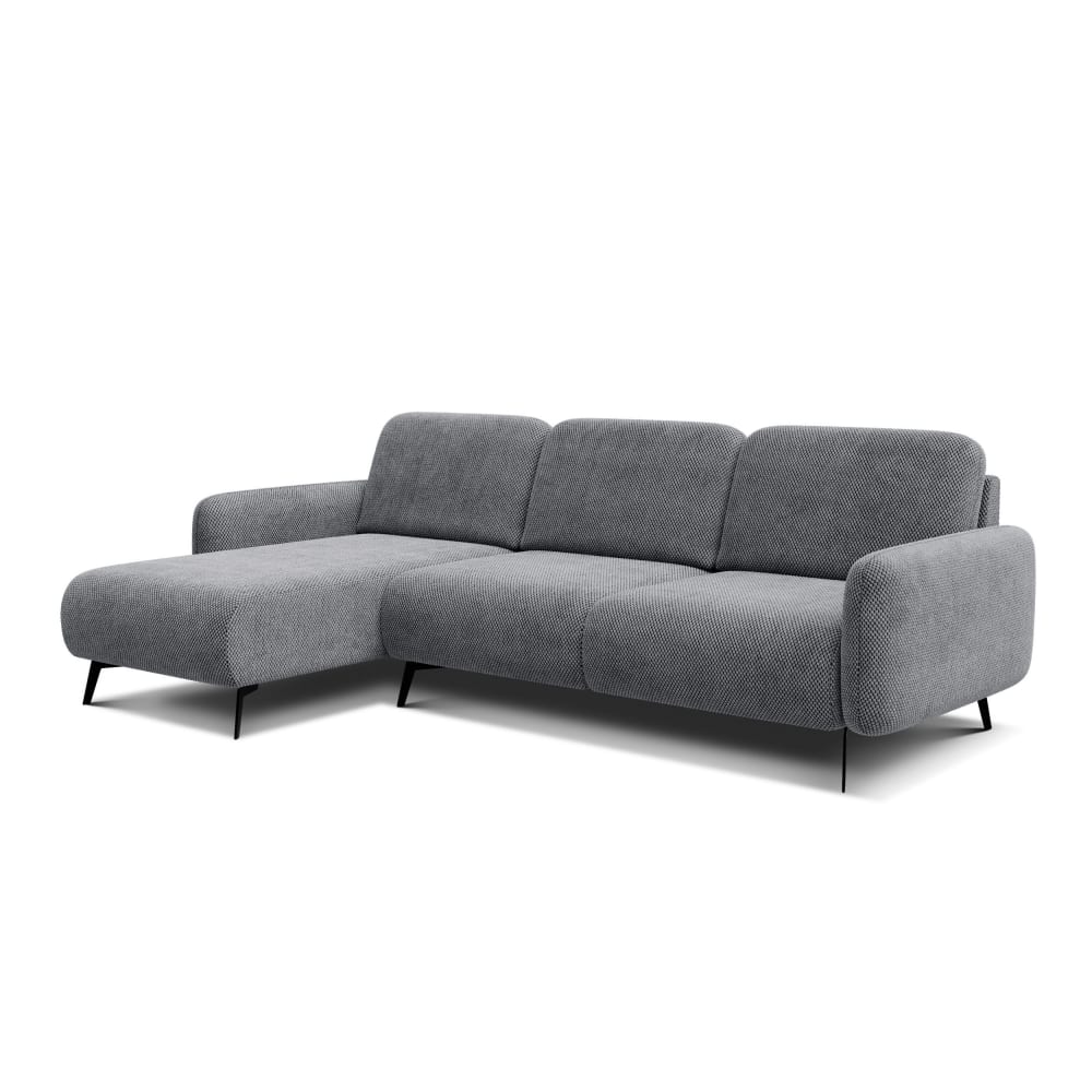 Wozimo Ecksofa 4-Sitzer links, grau style modern Samt Junge
