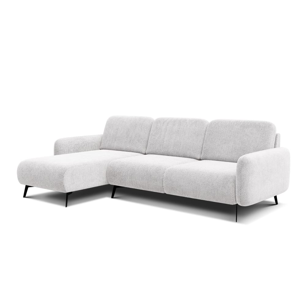 Wozimo Ecksofa 4-Sitzer links, creme style modern WEISS SAMT Junge