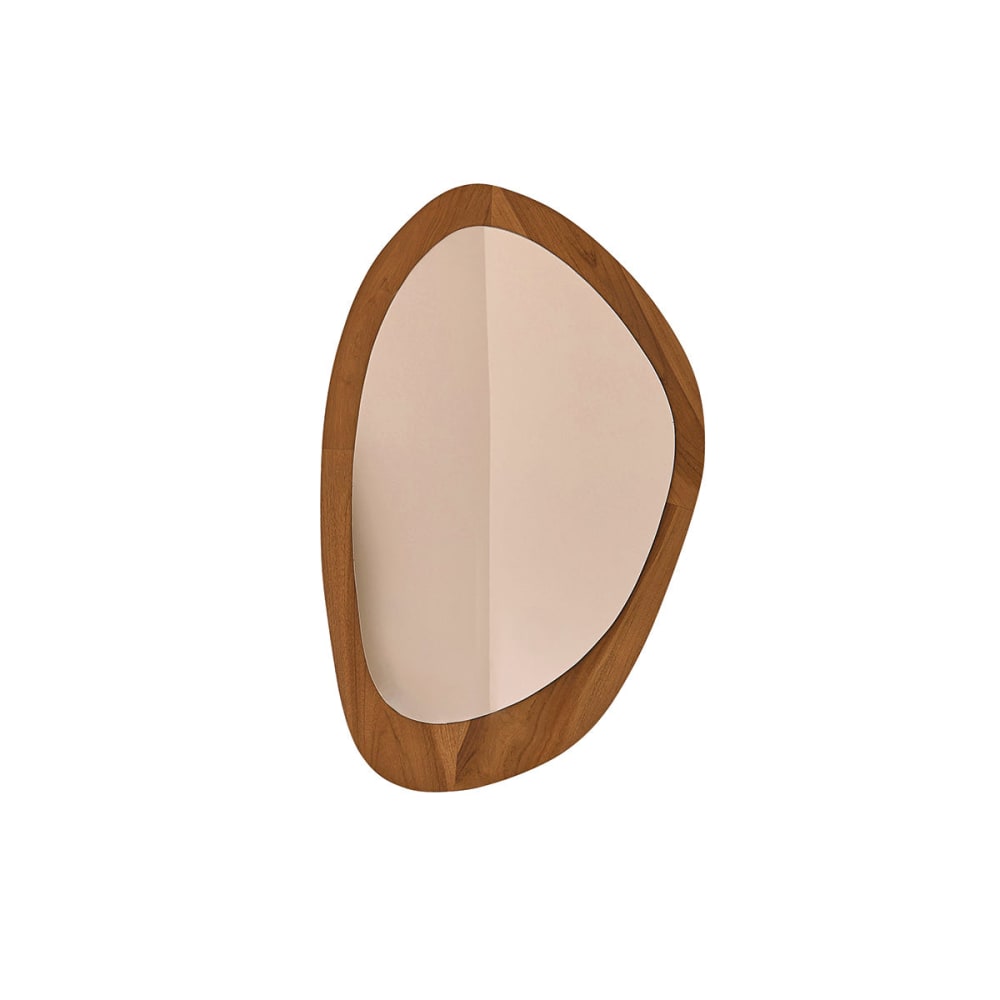 Miroir organique en teck massif 90x60 cm