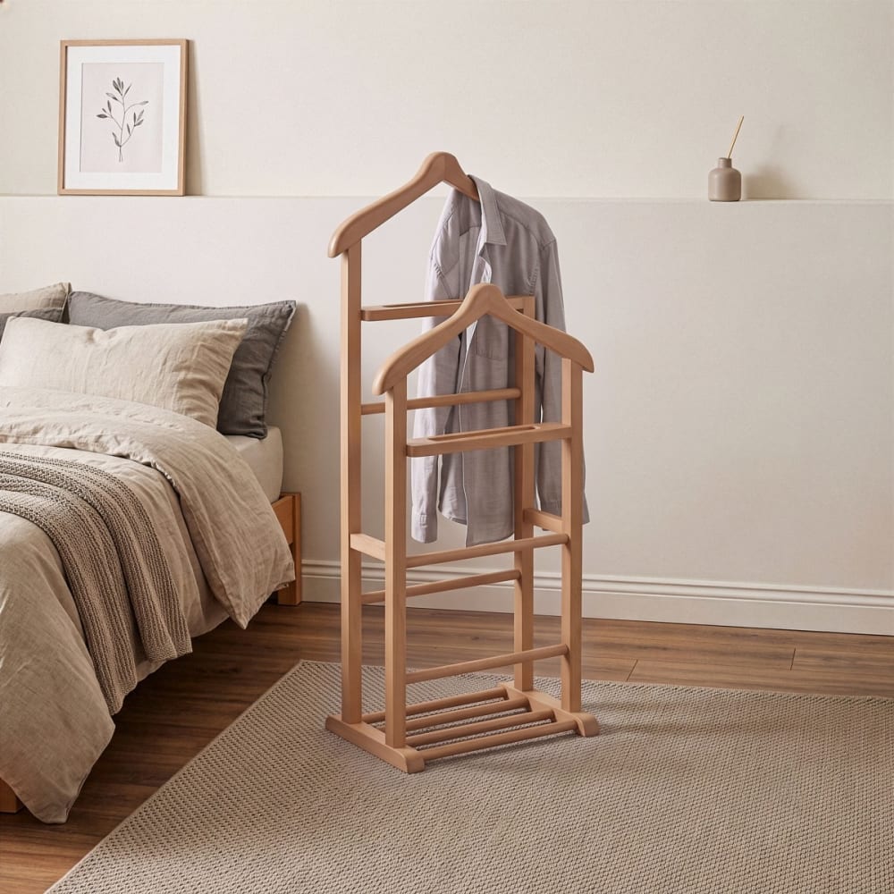 Calicosy Herrendiener aus Massivholz H120 cm Beige