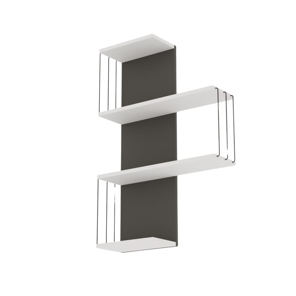Etagère murale 4 tablettes H96 cm - Blanc et Gris