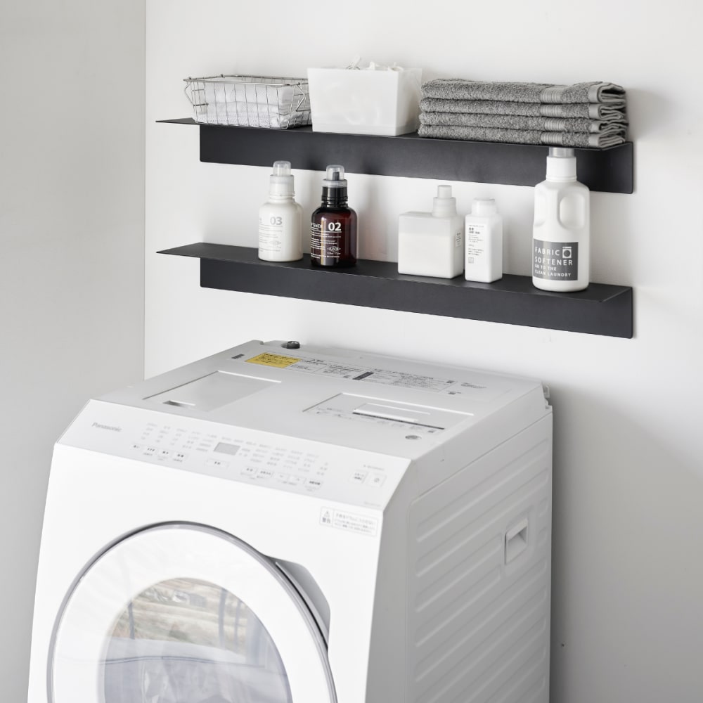 Étagère murale avec panneau magnétique en métal L90 cm - Noir