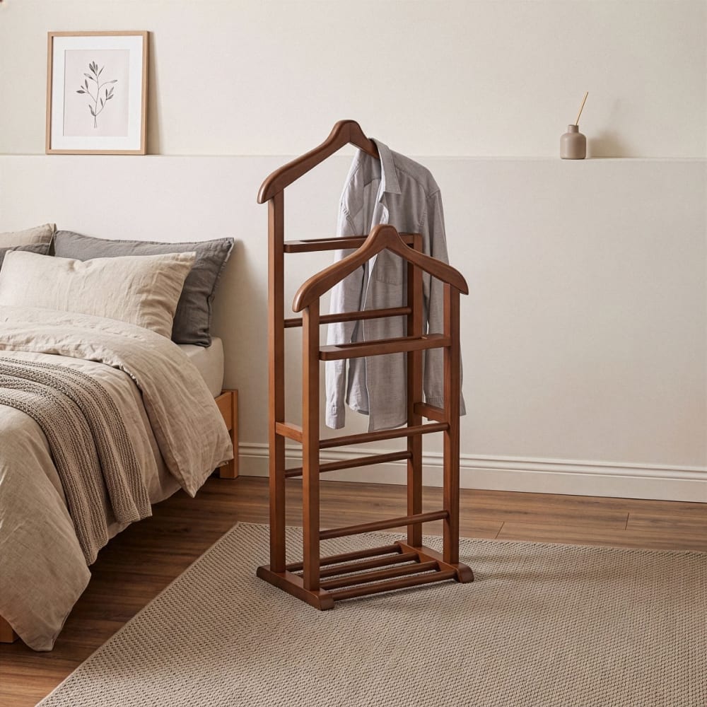 Valet de chambre en bois massif h120 cm