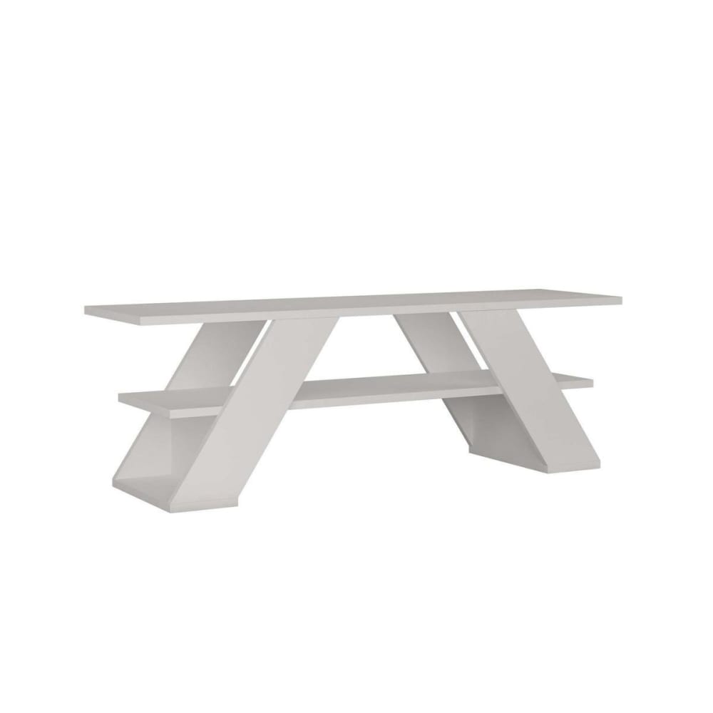 Meuble TV 3 étagères - L120 cm - Blanc