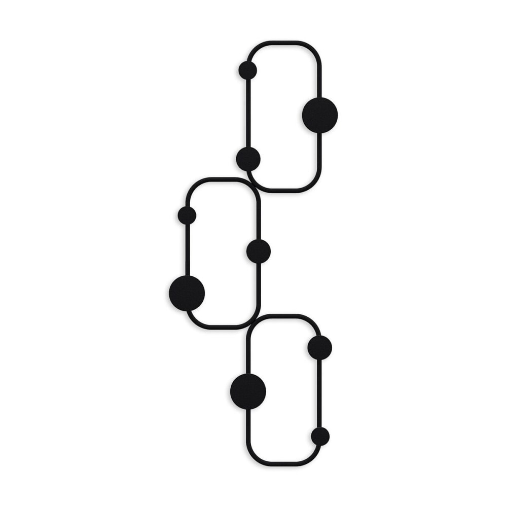 Porte manteaux mural 6 patères h70 cm - noir