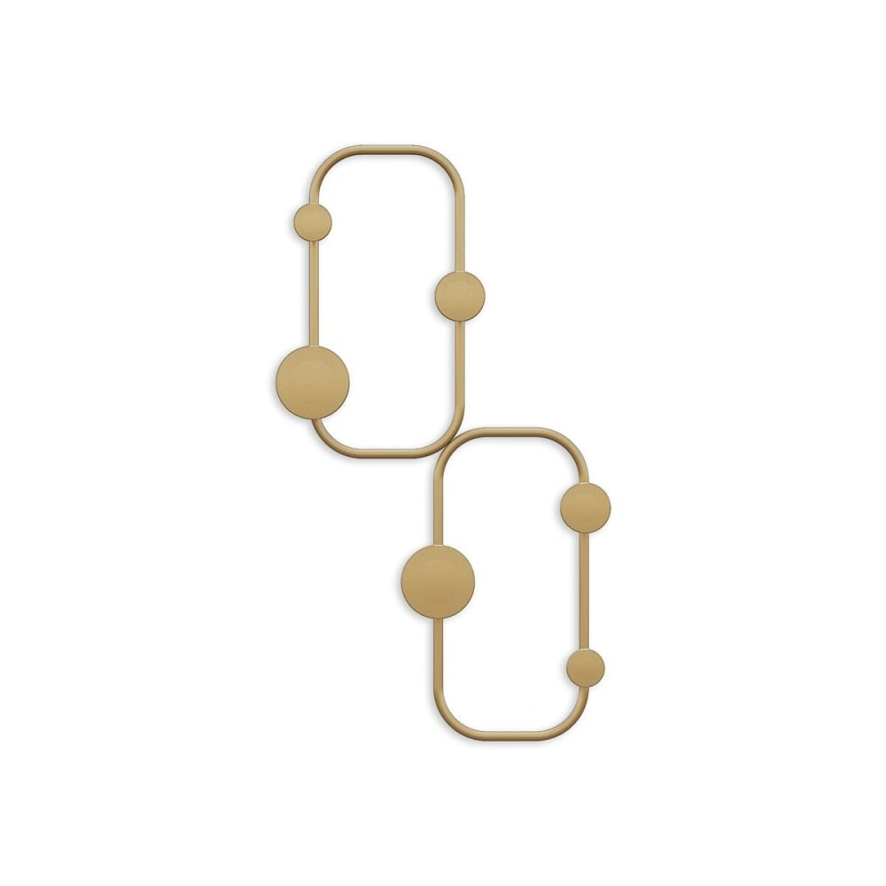 Porte manteaux mural en métal h48 cm - doré