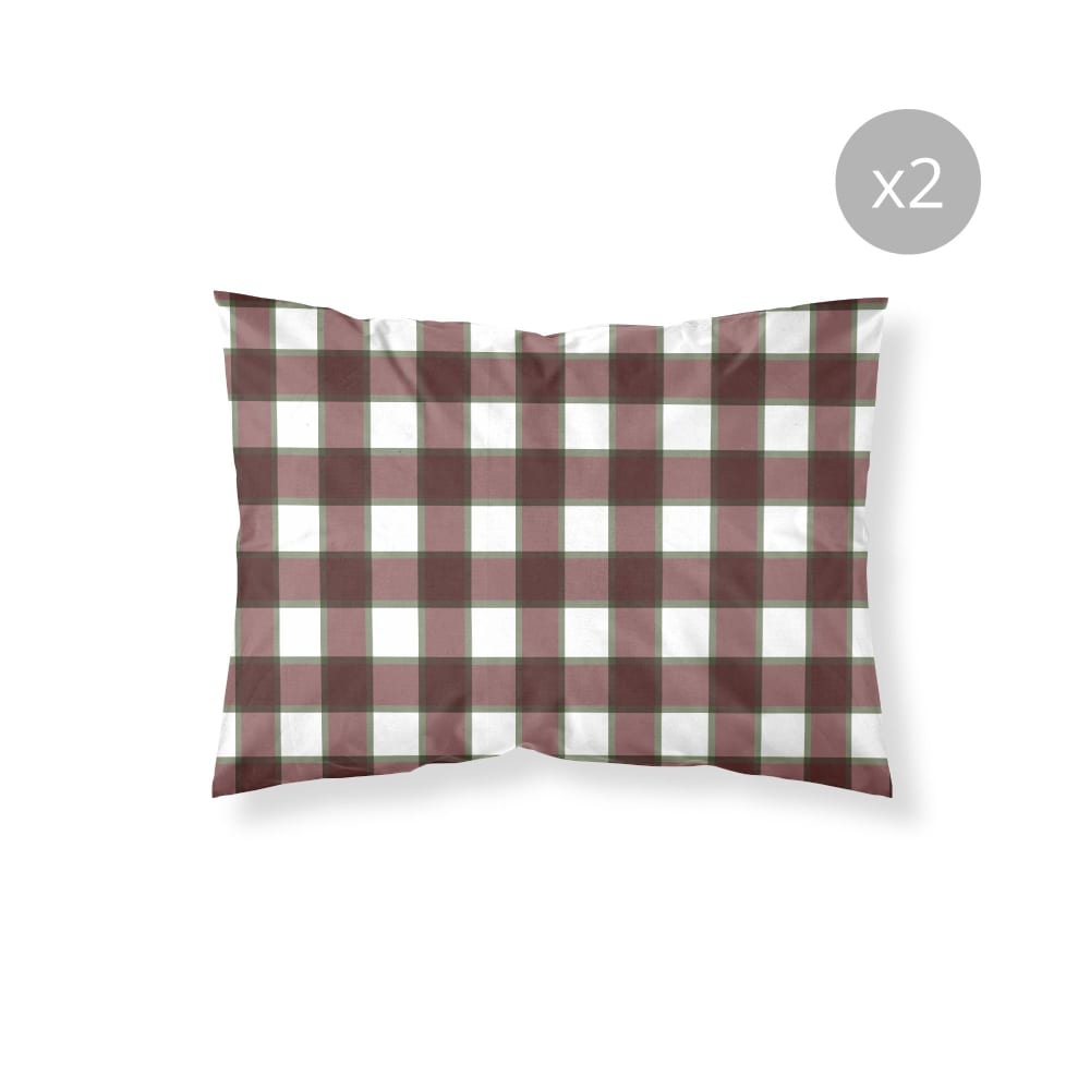 Lot de taies d'oreillers 100 % coton rouge 50x80 cm