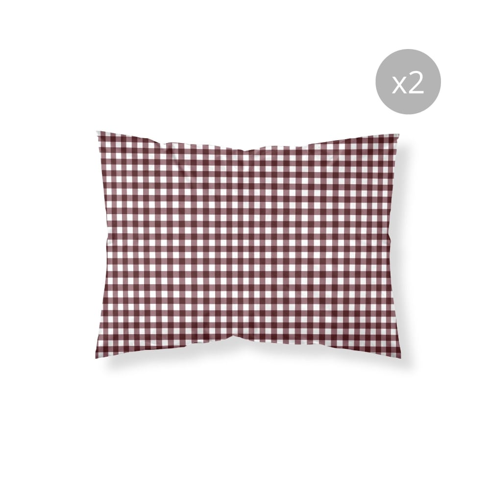 Lot de taies d'oreillers 100 % coton rouge 50x80 cm