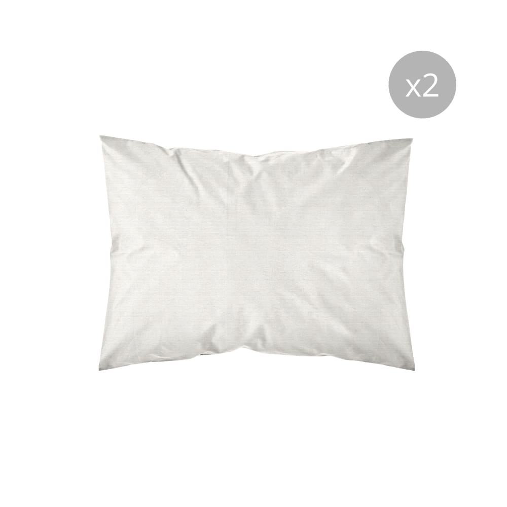 Lot de taies d'oreillers 100 % polyester beige 50x80 cm