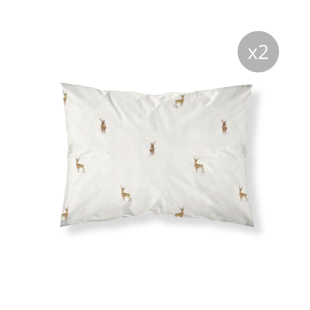 Lot de 2 taies d'oreillers 100 % coton multicolore 50x80 cm