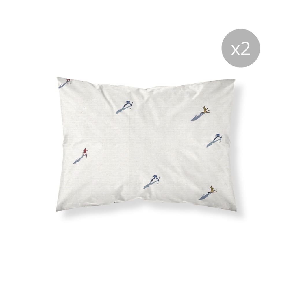 Lot de 2 taies d'oreillers 100 % polyester multicolore 50x80 cm