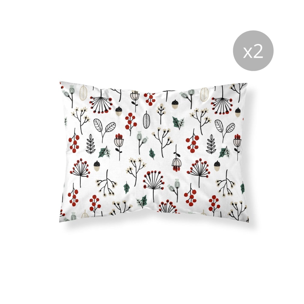 Lot de 2 taies d'oreillers 100 % polyester multicolore 50x80 cm