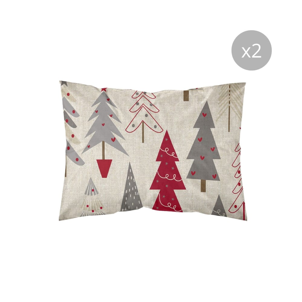 Lot de 2 taies d'oreillers 100 % polyester multicolore 50x80 cm