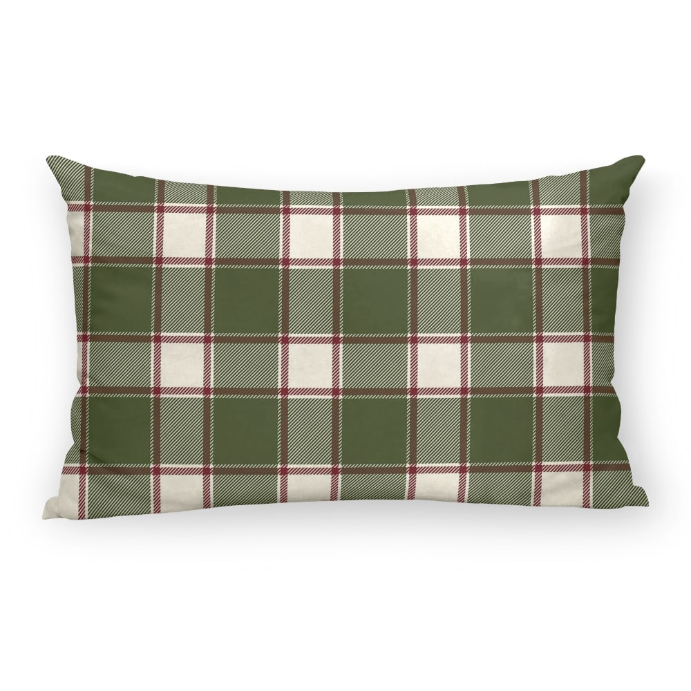 Housse de coussin 100 % coton vert 30x50 cm