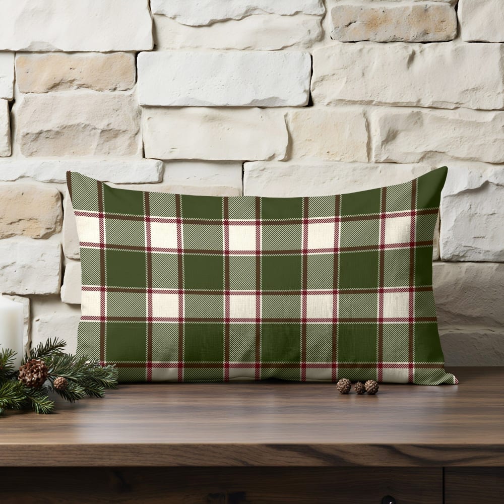 Housse de coussin 100 % coton vert 30x50 cm — vue 3