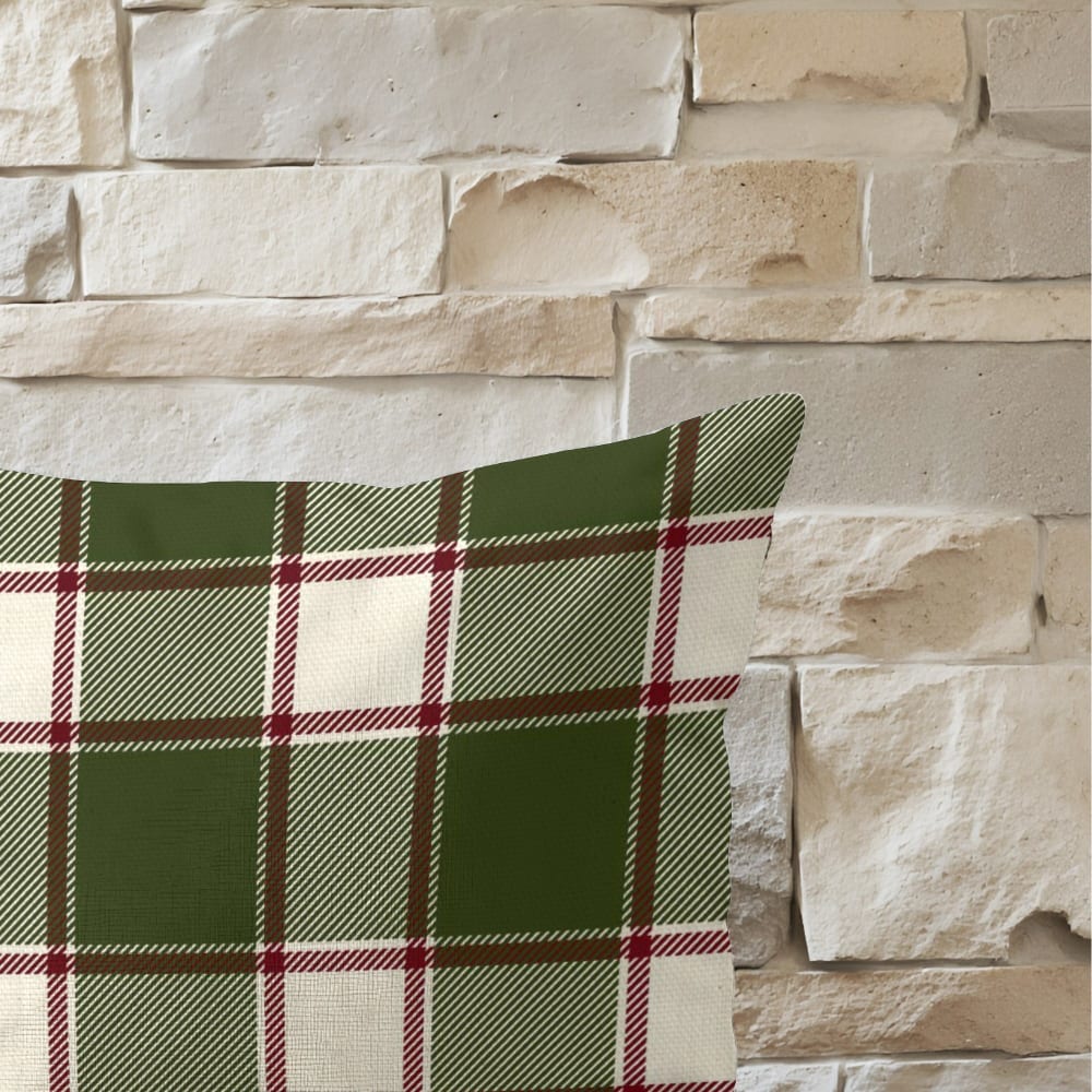 Housse de coussin 100 % coton vert 30x50 cm — vue 4