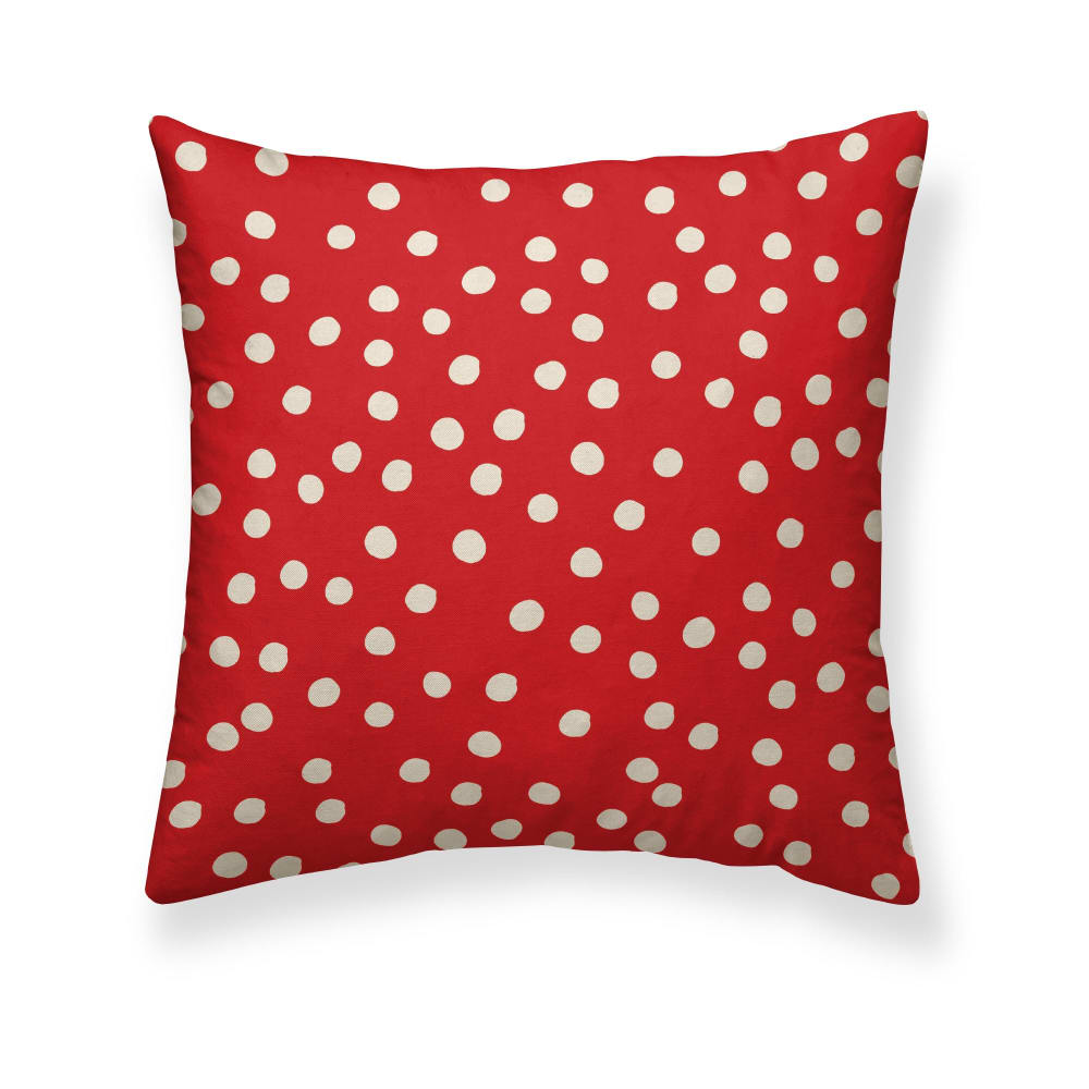 Housse de coussin 100 % coton rouge 50x50 cm