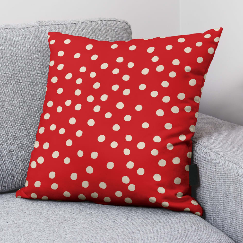 Housse de coussin 100 % coton rouge 50x50 cm — vue 4