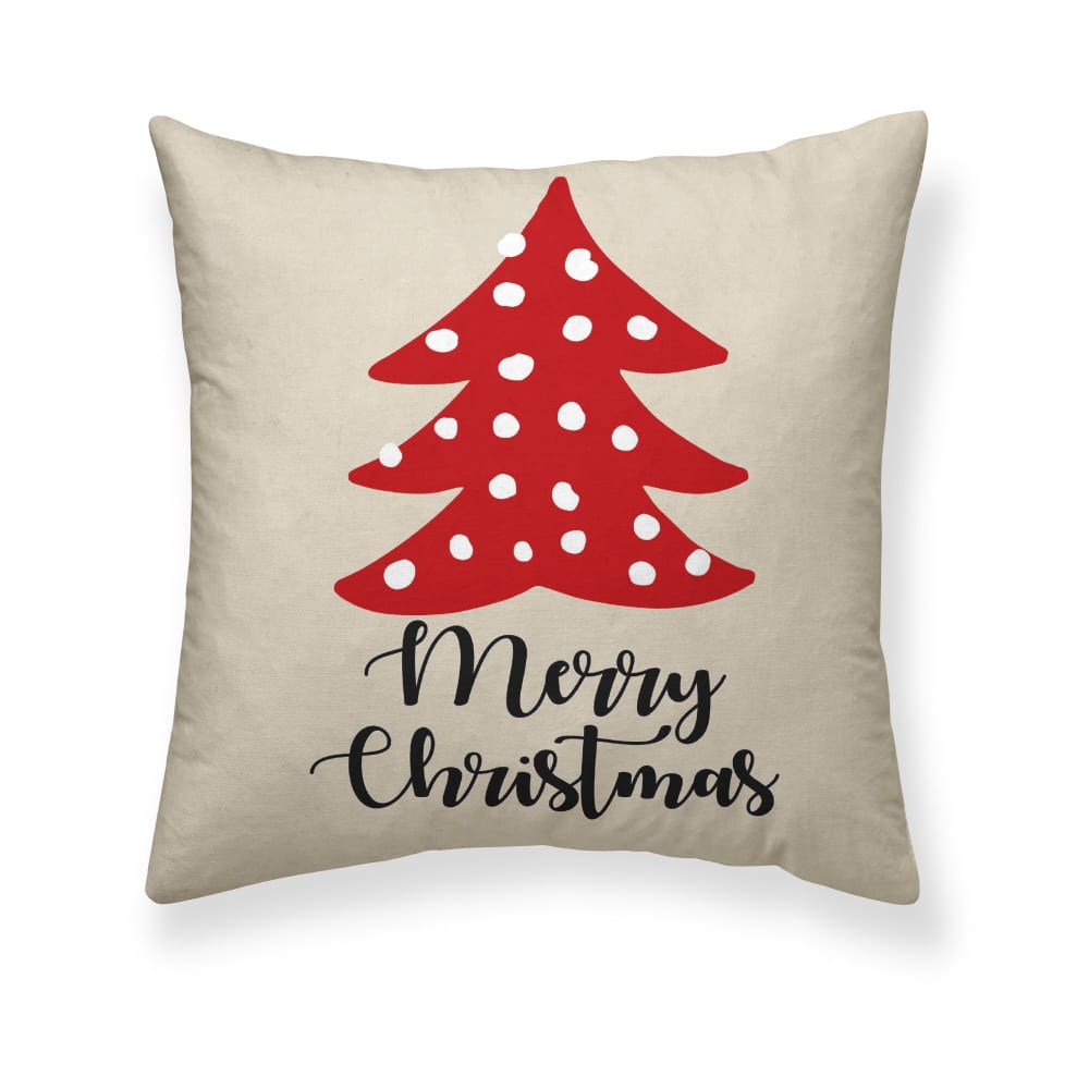 Housse de coussin 100 % coton beige 50x50 cm