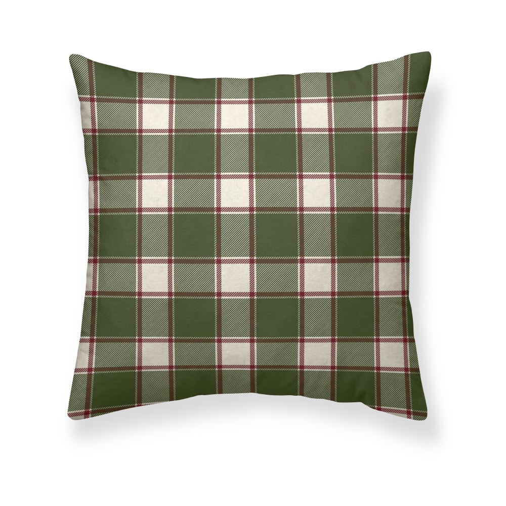 Housse de coussin 100 % coton vert 50x50 cm