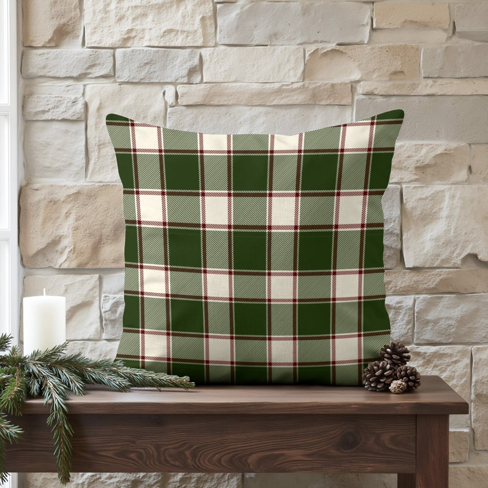 Housse de coussin 100 % coton vert 50x50 cm — vue 3