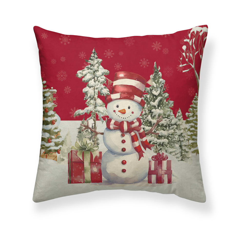 Housse de coussin 100 % coton rouge 50x50 cm