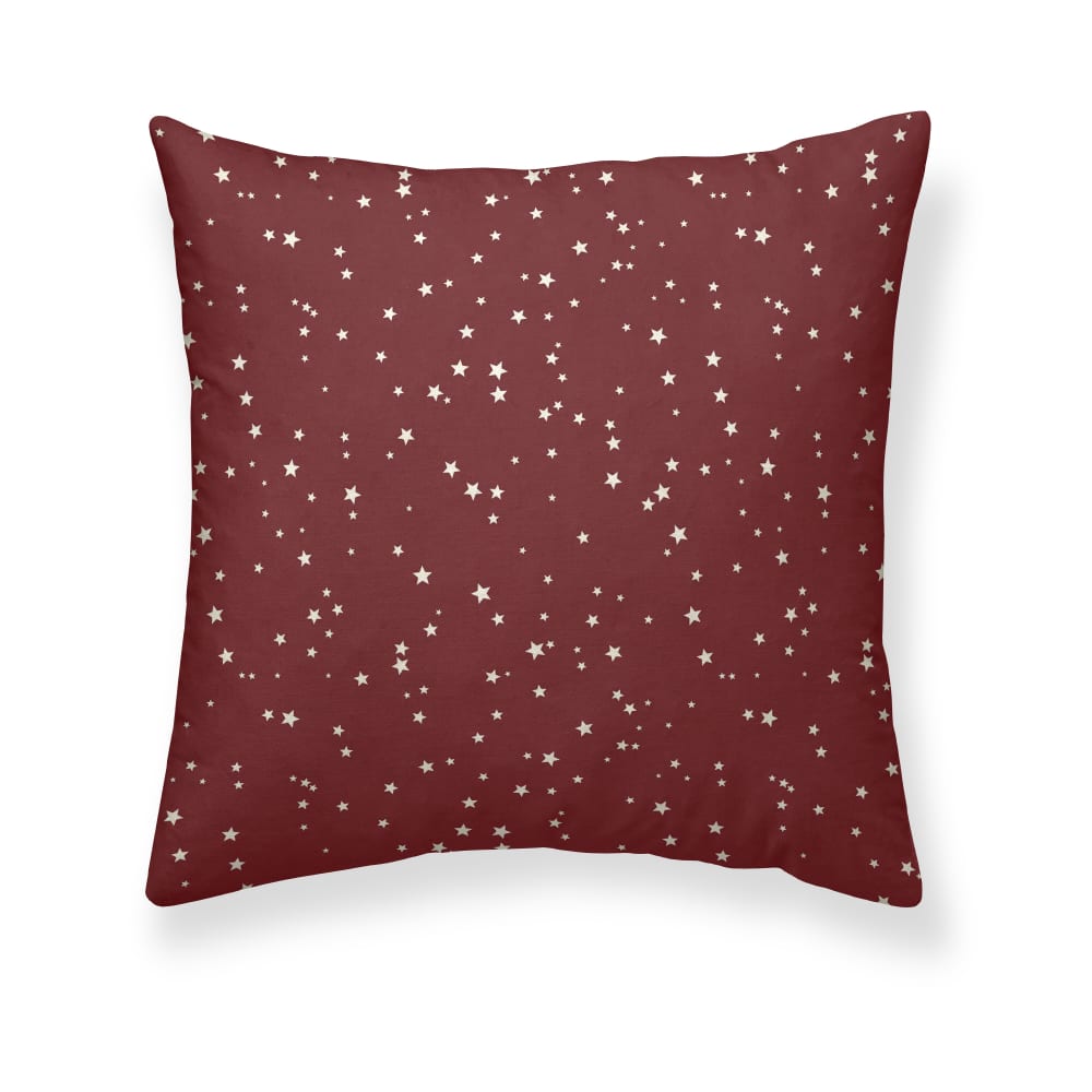 Housse de coussin 100 % coton rouge 50x50 cm