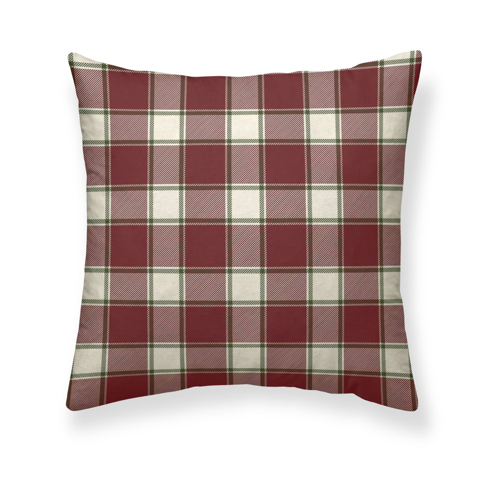 Housse de coussin 100 % coton rouge 50x50 cm